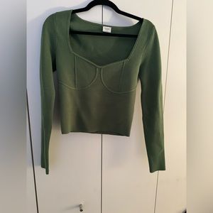 Abercrombie slim corse sweater top in green
